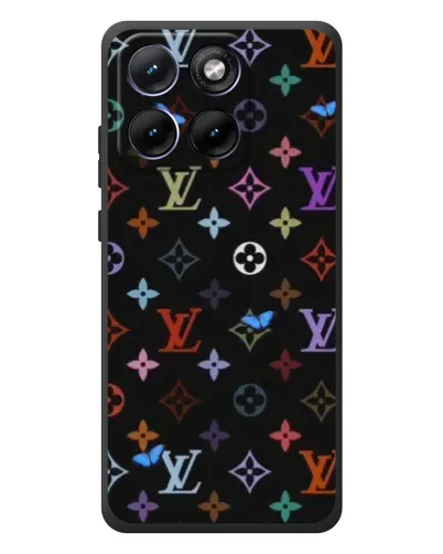 Чехол для Motorola Edge 70 Fusion Plus с картинкой «Цветная монограмма LV»