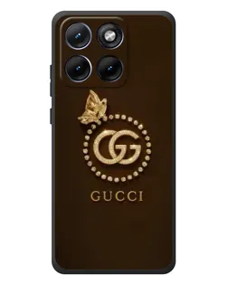 Чехол для Motorola Edge 70 Fusion Plus с картинкой «Gucci — золотая бабочка»