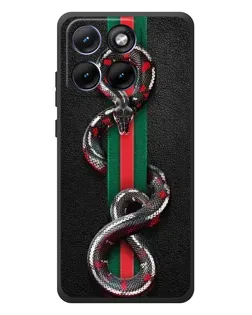 Чехол для Motorola Edge 70 Fusion Plus с картинкой «Gucci — змея на полосе»