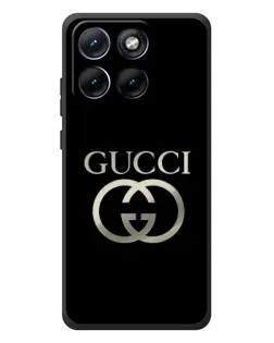 Чехол для Motorola Edge 70 Fusion Plus с картинкой «Gucci — золото на черном»