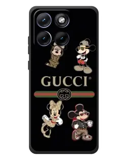 Чехол для Motorola Edge 70 Fusion Plus с картинкой «Gucci — герои Disney и монограмма»