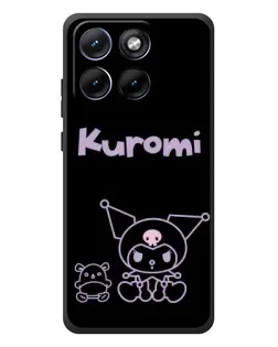 Чехол для Motorola Edge 70 Fusion Plus с картинкой «Kuromi — черный минимализм»