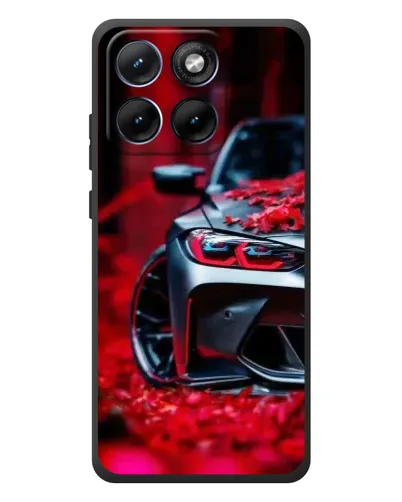 Чехол для Motorola Edge 70 Fusion Plus с картинкой «Спортивная BMW и цветы» Чехол для Motorola Edge 70 Fusion Plus с картинкой «Спортивная BMW и цветы»