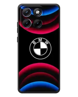 Чехол для Motorola Edge 70 Fusion Plus с картинкой «Логотип BMW и неоновые дуги»