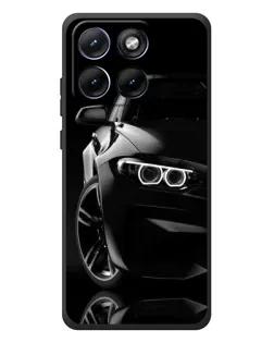 Чехол для Motorola Edge 70 Fusion Plus с картинкой «Черная BMW — профиль»