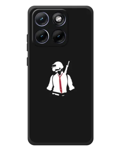Чехол для Motorola Edge 70 Fusion Plus с картинкой «PUBG — силуэт воина»
