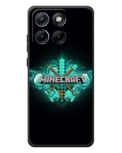 Чехол для Motorola Edge 70 Fusion Plus с картинкой «Minecraft Diamond лого» Чехол для Motorola Edge 70 Fusion Plus с картинкой «Minecraft Diamond лого»