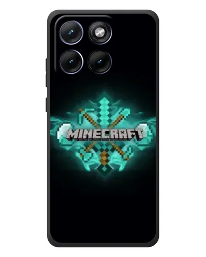 Чехол для Motorola Edge 70 Fusion Plus с картинкой «Minecraft Diamond лого» Чехол для Motorola Edge 70 Fusion Plus с картинкой «Minecraft Diamond лого»