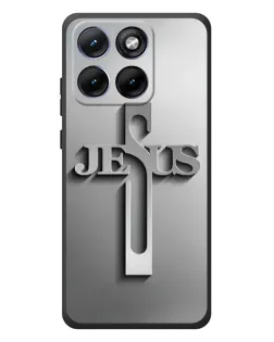 Чехол для Motorola Edge 70 Fusion Plus с картинкой «Металлический крест Jesus»