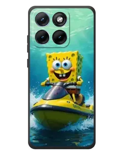 Чехол для Motorola Edge 70 Fusion Plus с картинкой «Спанч Боб на гидроцикле»