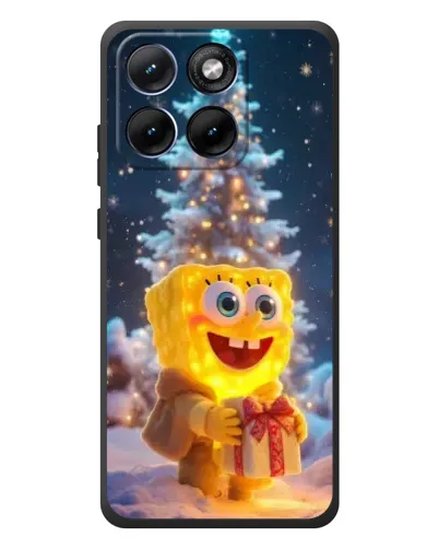 Чехол для Motorola Edge 70 Fusion Plus с картинкой «Рождественский Спанч Боб»