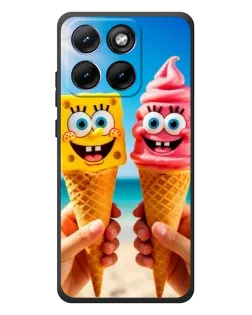 Чехол для Motorola Edge 70 Fusion Plus с картинкой «Спанч Боб мороженое»