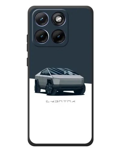 Чехол для Motorola Edge 70 Fusion Plus с картинкой «Серебристый Cybertruck Tesla»
