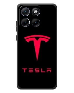 Чехол для Motorola Edge 70 Fusion Plus с картинкой «Tesla Red Logo»