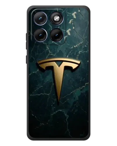 Чехол для Motorola Edge 70 Fusion Plus с картинкой «Мраморная Tesla Gold»