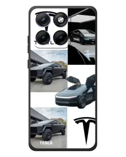 Чехол для Motorola Edge 70 Fusion Plus с картинкой «Коллаж Cybertruck Tesla»