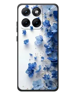 Чехол для Motorola Edge 70 Fusion Plus с картинкой «Голубой цветочный каскад»