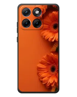 Чехол для Motorola Edge 70 Fusion Plus с картинкой «Оранжевые герберы»