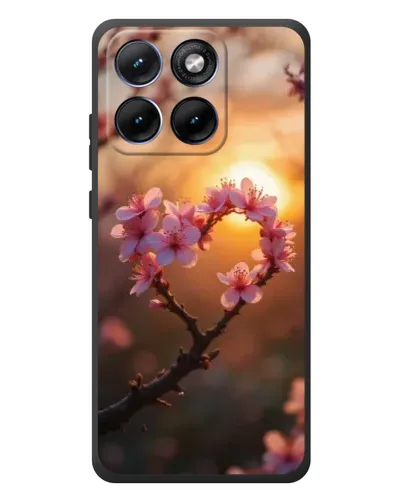Чехол для Motorola Edge 70 Fusion Plus с картинкой «Розовый цвет сердце на фоне заката» Чехол для Motorola Edge 70 Fusion Plus с картинкой «Розовый цвет сердце на фоне заката»