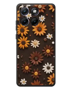 Чехол для Motorola Edge 70 Fusion Plus с картинкой «Узор из маленьких подсолнухов»