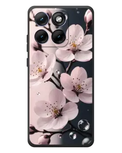 Чехол для Motorola Edge 70 Fusion Plus с картинкой «Нежная сакура и капли»