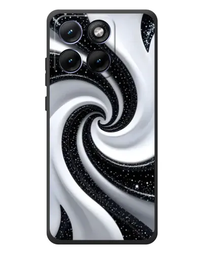 Чехол для Motorola Edge 70 Fusion Plus с картинкой «Черно-белая спираль»