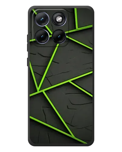 Чехол для Motorola Edge 70 Fusion Plus с картинкой «Зеленые геометрические линии»