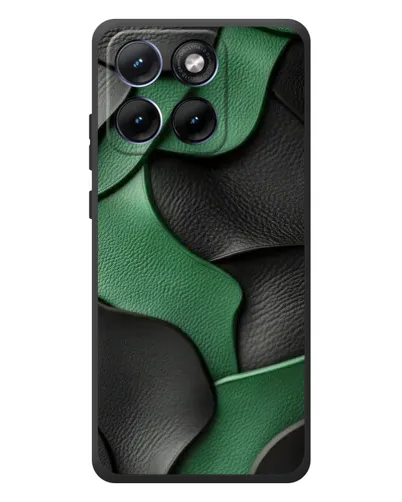 Чехол для Motorola Edge 70 Fusion Plus с картинкой «Зеленые кожаные волны»