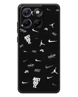 Чехол для Motorola Edge 70 Fusion с картинкой «Nike Black Pattern» Чехол для Motorola Edge 70 Fusion с картинкой «Nike Black Pattern»