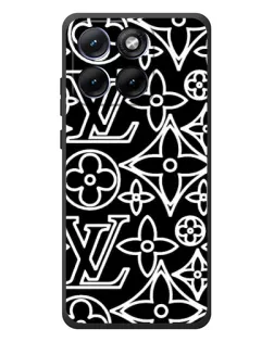 Чехол для Motorola Edge 70 Fusion с картинкой «Черно-белый узор LV»