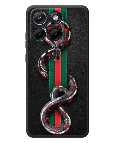 Чехол для Motorola Edge 70 Fusion с картинкой «Gucci — змея на полосе» Чехол для Motorola Edge 70 Fusion с картинкой «Gucci — змея на полосе»
