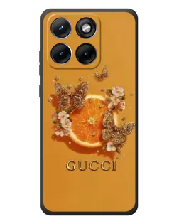 Чехол для Motorola Edge 70 Fusion с картинкой «Gucci — золотые бабочки» Чехол для Motorola Edge 70 Fusion с картинкой «Gucci — золотые бабочки»