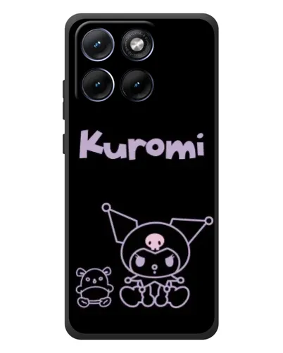 Чехол для Motorola Edge 70 Fusion с картинкой «Kuromi — черный минимализм»
