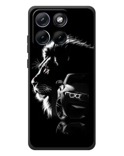 Чехол для Motorola Edge 70 Fusion с картинкой «BMW и лев»