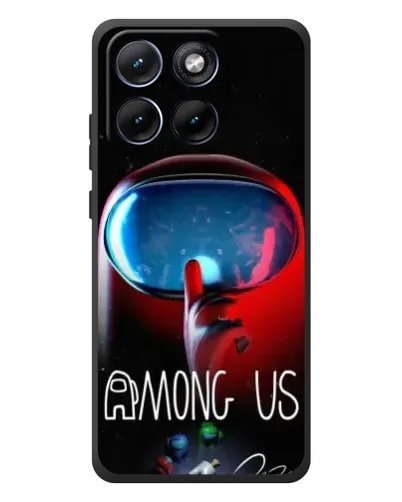 Чехол для Motorola Edge 70 Fusion с картинкой «Красный импостер — макро»