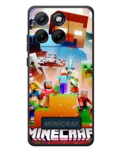 Чехол для Motorola Edge 70 Fusion с картинкой «Minecraft герои игры»