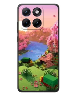 Чехол для Motorola Edge 70 Fusion с картинкой «Розовое дерево Minecraft»