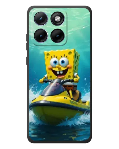 Чехол для Motorola Edge 70 Fusion с картинкой «Спанч Боб на гидроцикле»