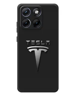 Чехол для Motorola Edge 70 Fusion с картинкой «Стальной логотип Tesla» Чехол для Motorola Edge 70 Fusion с картинкой «Стальной логотип Tesla»