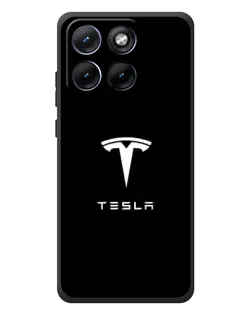 Чехол для Motorola Edge 70 Fusion с картинкой «Tesla White Logo» Чехол для Motorola Edge 70 Fusion с картинкой «Tesla White Logo»