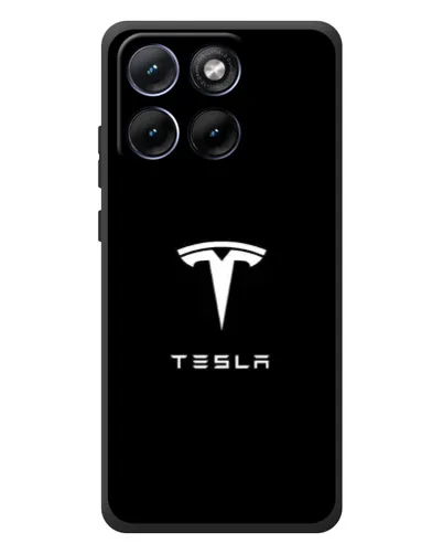 Чехол для Motorola Edge 70 Fusion с картинкой «Tesla White Logo»