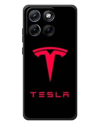 Чехол для Motorola Edge 70 Fusion с картинкой «Tesla Red Logo»