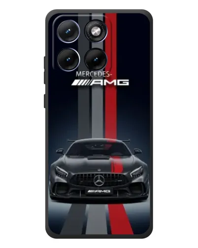 Чехол для Motorola Edge 70 Fusion с картинкой «Mercedes — белый карбон»