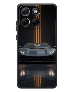 Чехол для Motorola Edge 70 Fusion с картинкой «Lamborghini золотые линии»