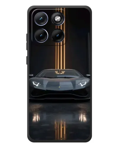 Чехол для Motorola Edge 70 Fusion с картинкой «Lamborghini золотые линии»