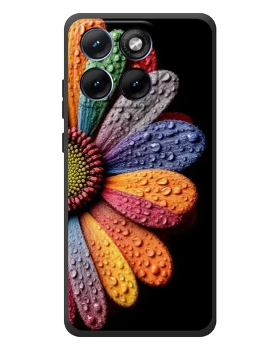 Чехол для Motorola Edge 70 Fusion с картинкой «Радужный цветок»