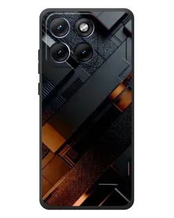 Чехол для Motorola Edge 70 Fusion с картинкой «Черные геометрические блоки»