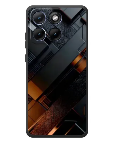 Чехол для Motorola Edge 70 Fusion с картинкой «Черные геометрические блоки»