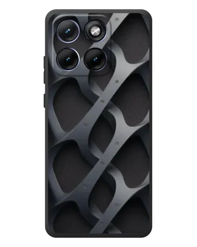 Чехол для Motorola Edge 70 Fusion с картинкой «Объемное серое плетение»