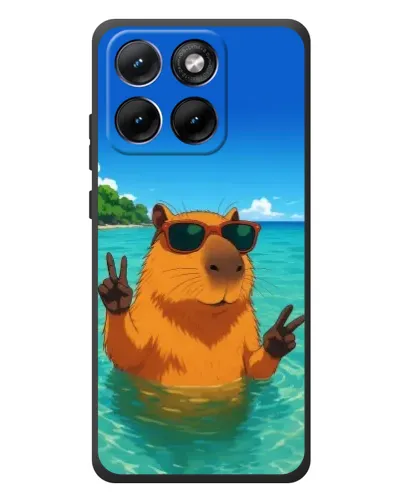 Чехол для Motorola Edge 70 Fusion с картинкой «Морская капибара»